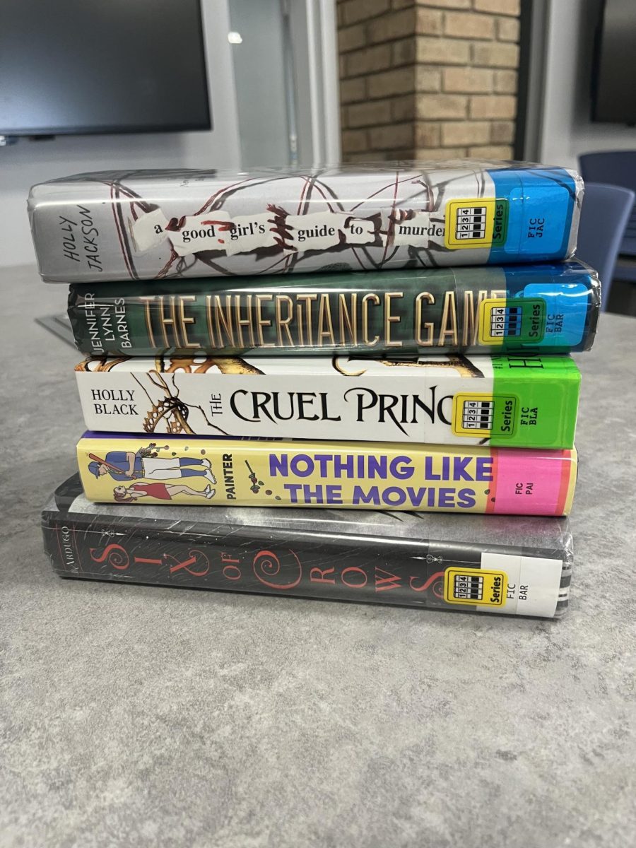 A few popular BookTok books that can be found at the Hampton Bays High School library